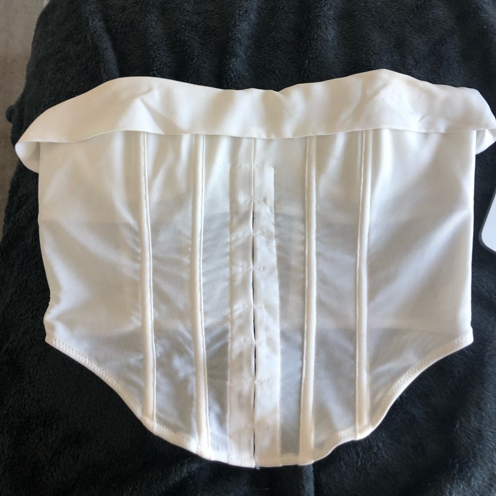 White bustier top